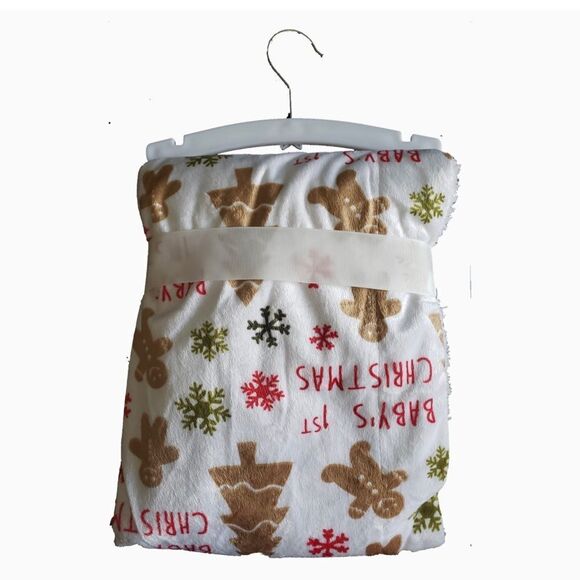 Thro Micromink Christmas Baby Throw Blanket, 30" x 40" (Gingerbread Man) NWT - Picture 2 of 5